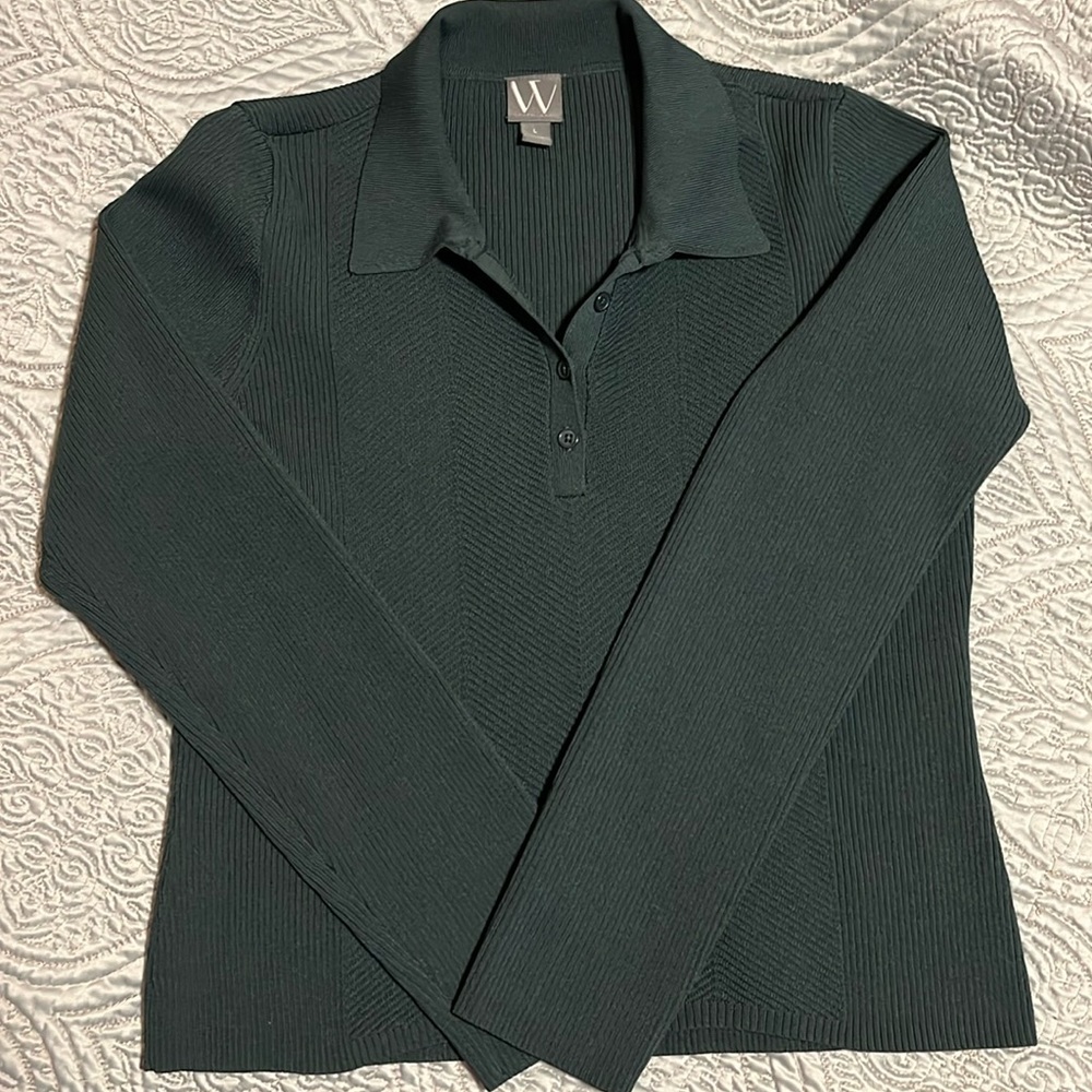 Worthington Womens Long Sleeve Pullover Sweater - Lincoln Green - Size Large